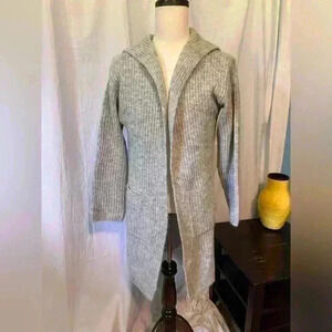 NWT Baciano Grey Women’s Open Kimono Jacket. Size M. Poly/wool Blend. 36” To Hem